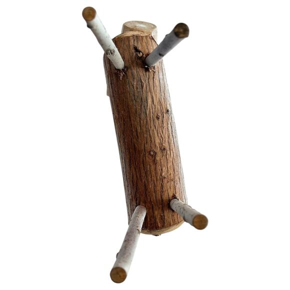 Rustic Primitive Carved Wood Reindeer Set Of 2 - Picture 6 of 6